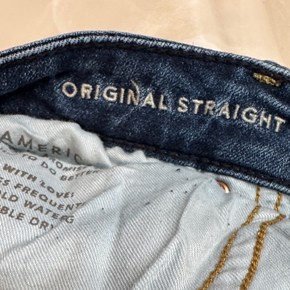 American Eagle Men’s 34x30 AirFlex+ Temp Tech Medium Wash Blue Straight Jeans - Picture 8 of 11